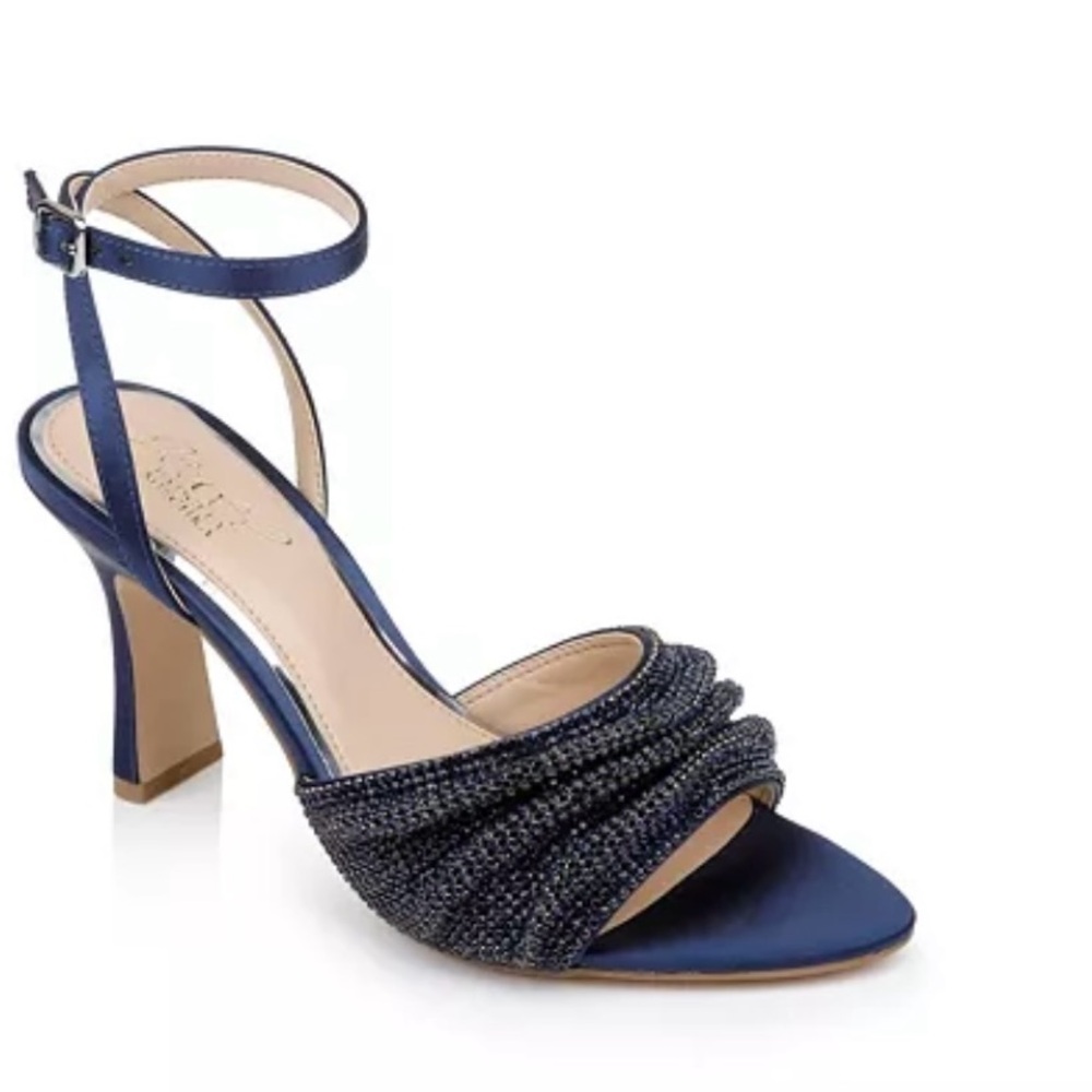 JEWEL BADGLEY MISCHKA, Evening Sandals, Size 8, Navy